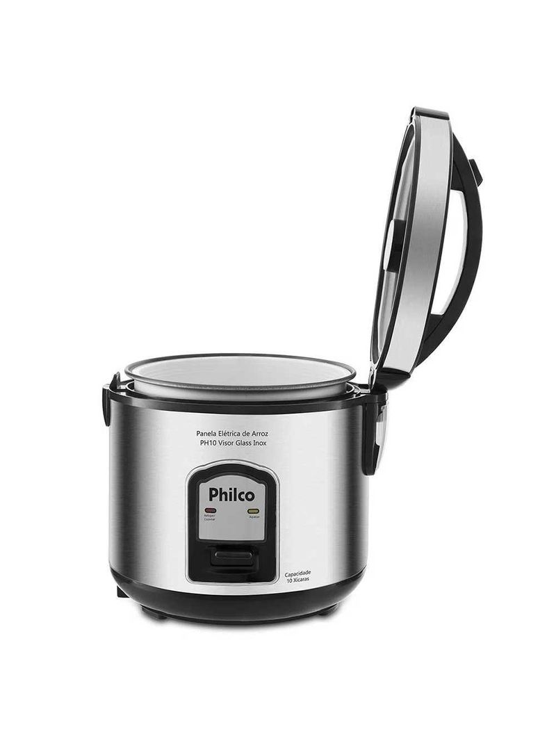Panela De Arroz Elétrica Philco Ph 10 Xícaras Preta/Inox