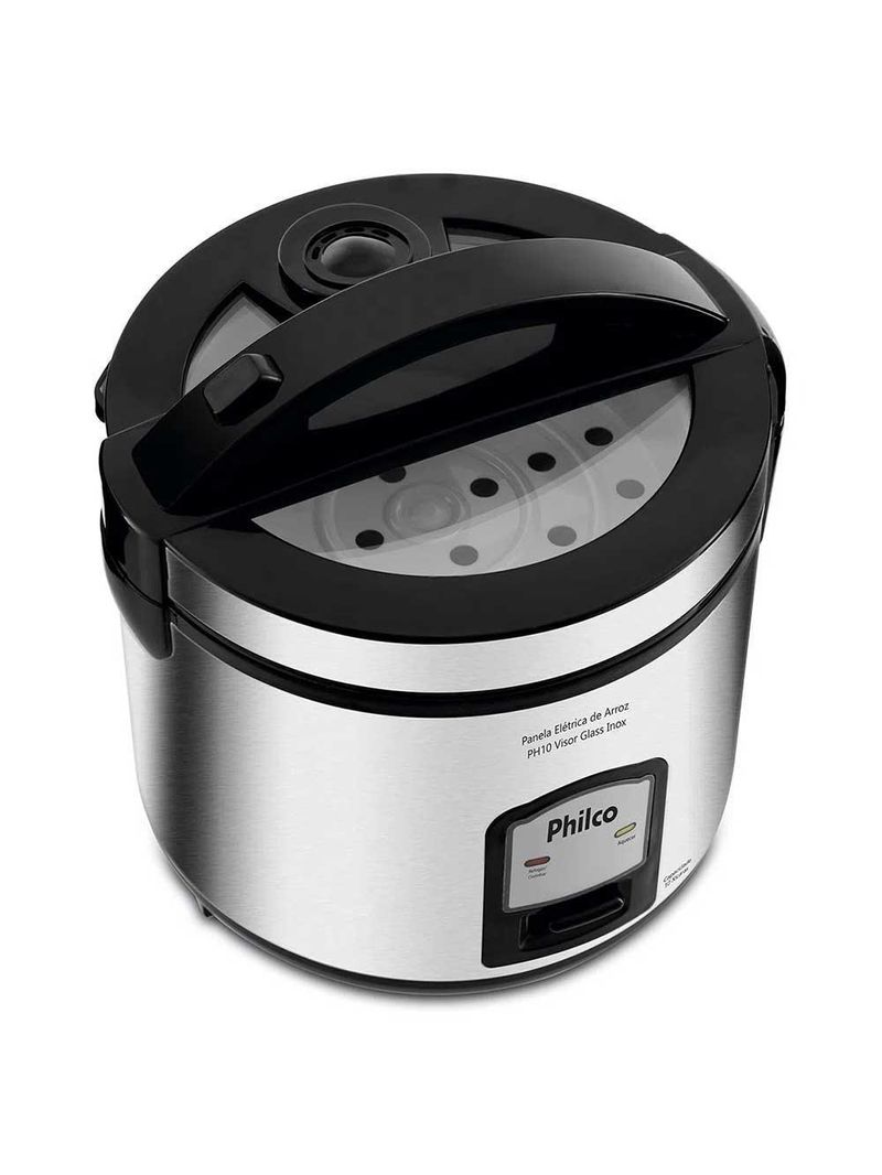 Panela De Arroz Elétrica Philco Ph 10 Xícaras Preta/Inox