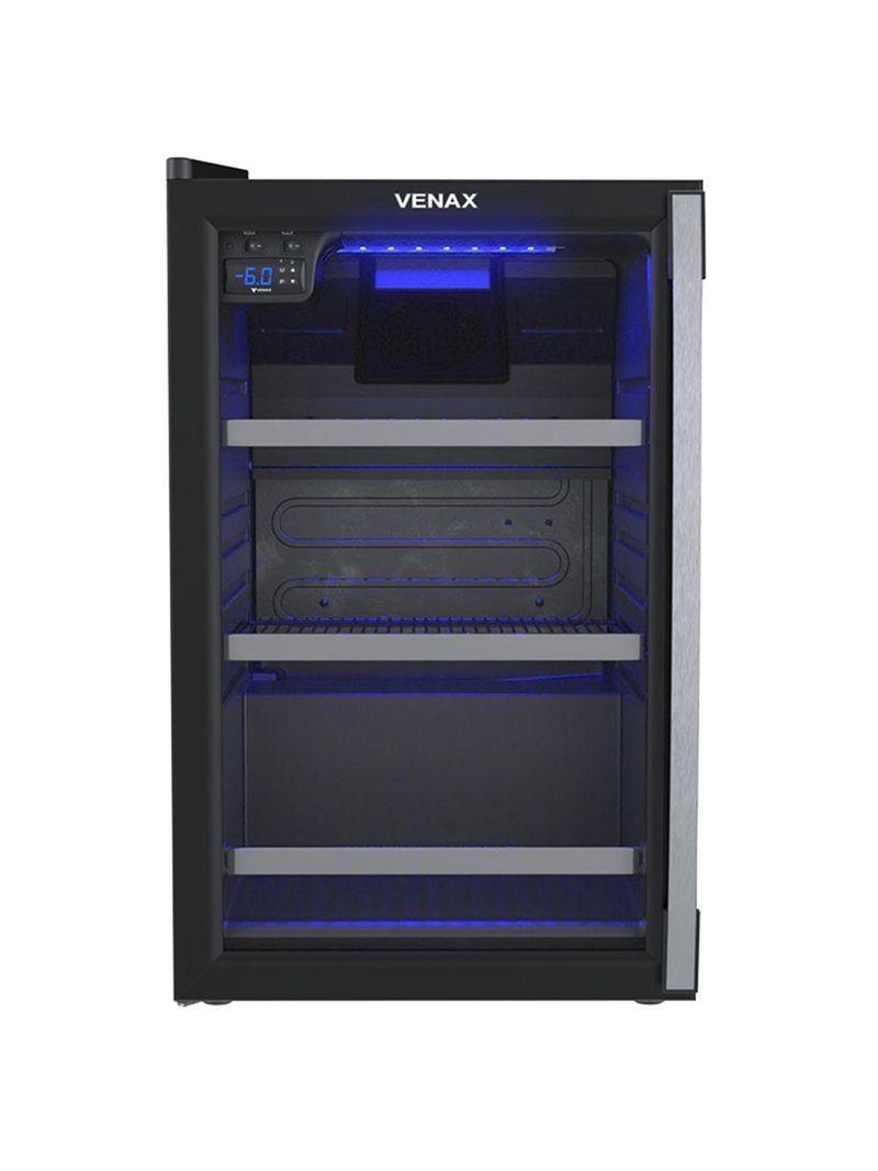 Conjunto Venax Cervejeira Blue Light E Adega Piubella Preto Fosco Porta Invertida 220V