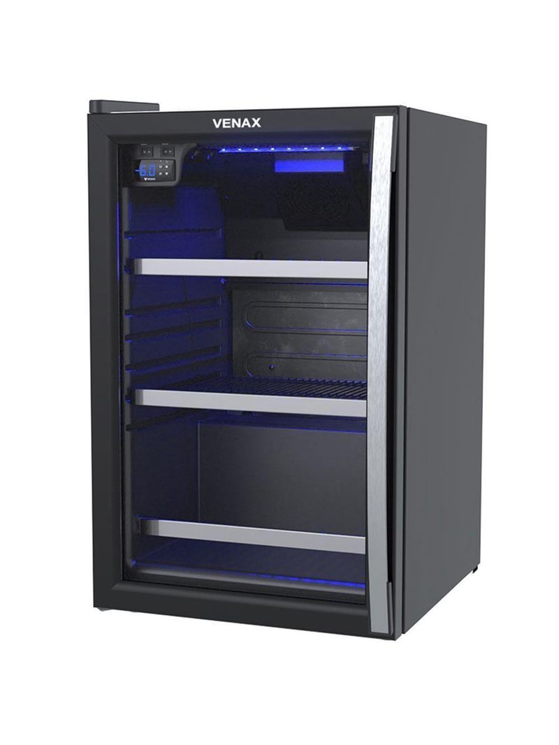 Conjunto Venax Cervejeira Blue Light E Adega Piubella Preto Fosco Porta Invertida 220V