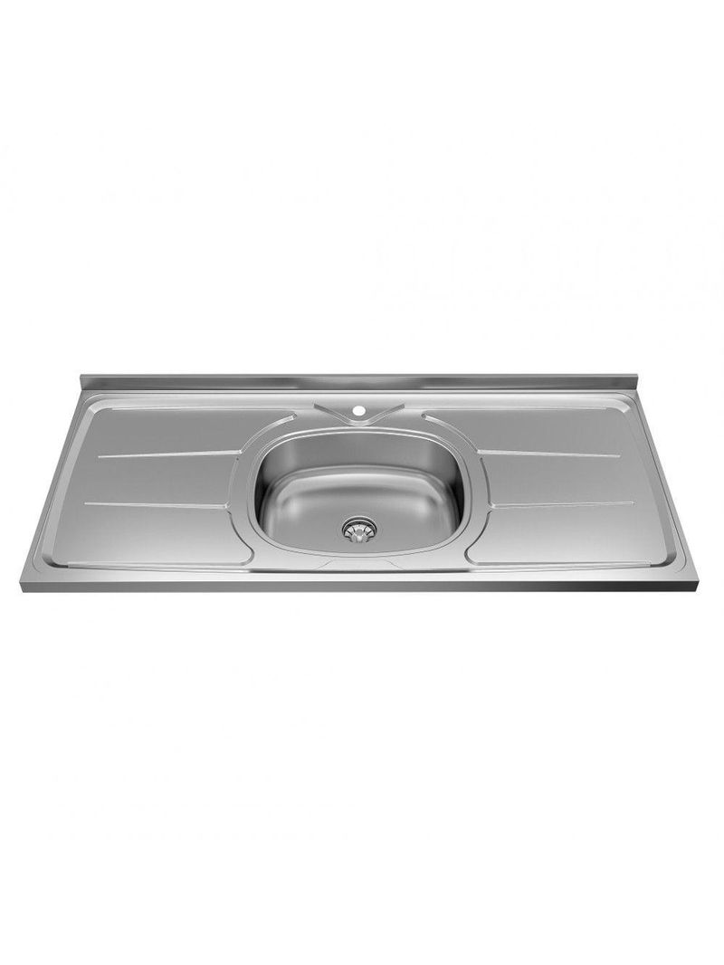 Pia De Cozinha Bali 1,20m Inox Com Válvula Ghelplus Cinza