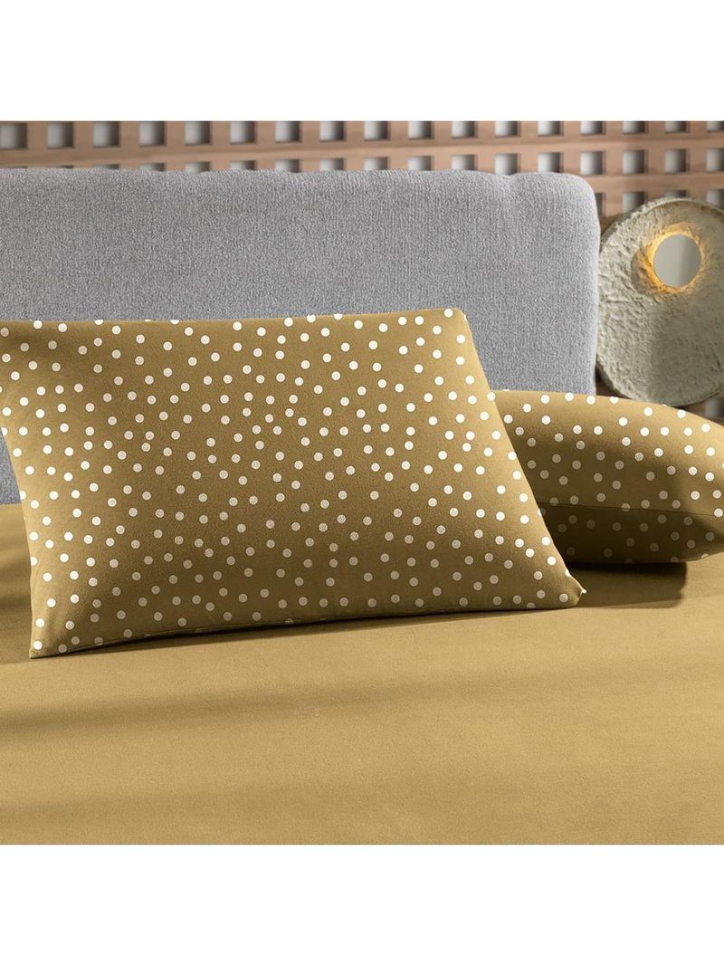 Jogo De Cama Solteiro King 2 Peças Altenburg Malha Fio Penteado Bits Amarelo