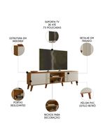 Rack Bancada Para TV 75 Polegadas 180cm Sia Nature Off White Z49 - Mpozenato