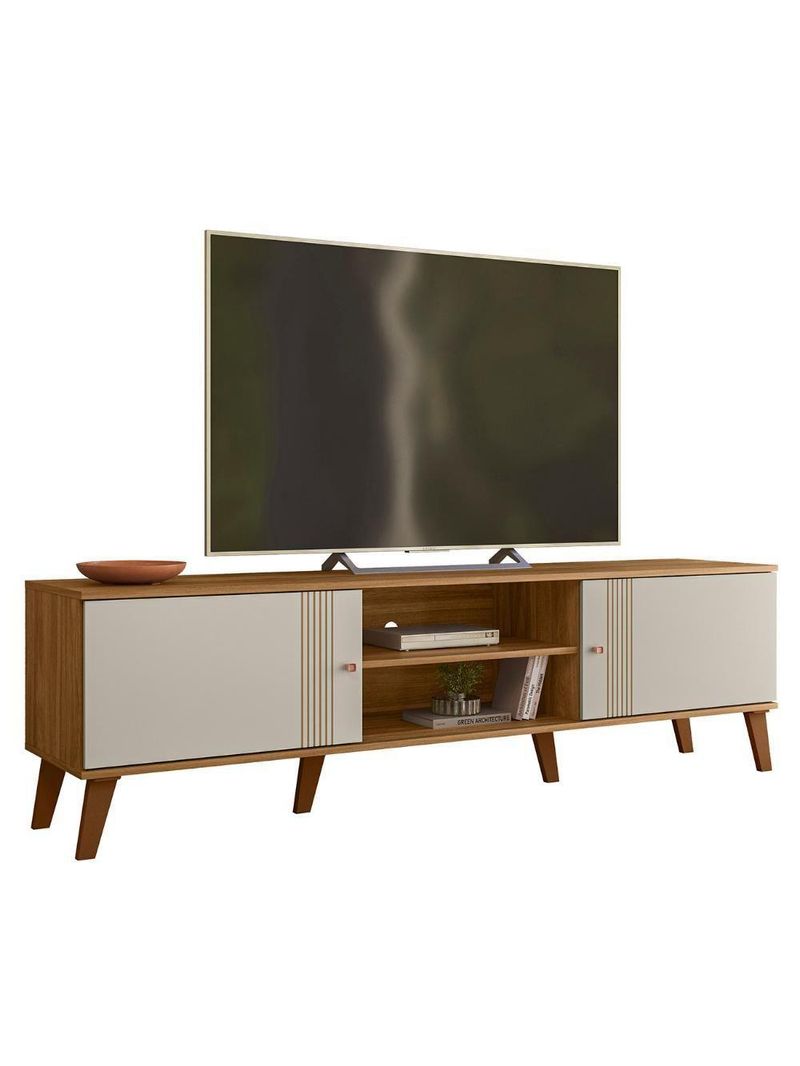 Rack Bancada Para TV 75 Polegadas 180cm Sia Nature Off White Z49 - Mpozenato