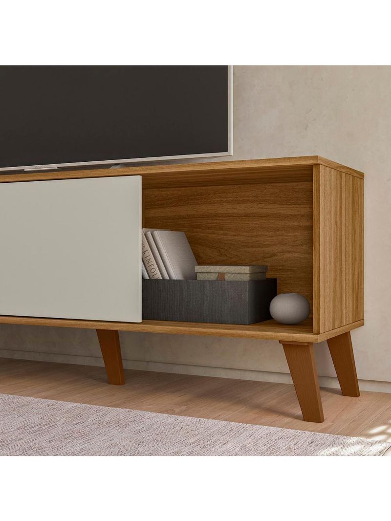 Rack Bancada Para TV 75 Polegadas 180cm Sia Nature Off White Z49 - Mpozenato