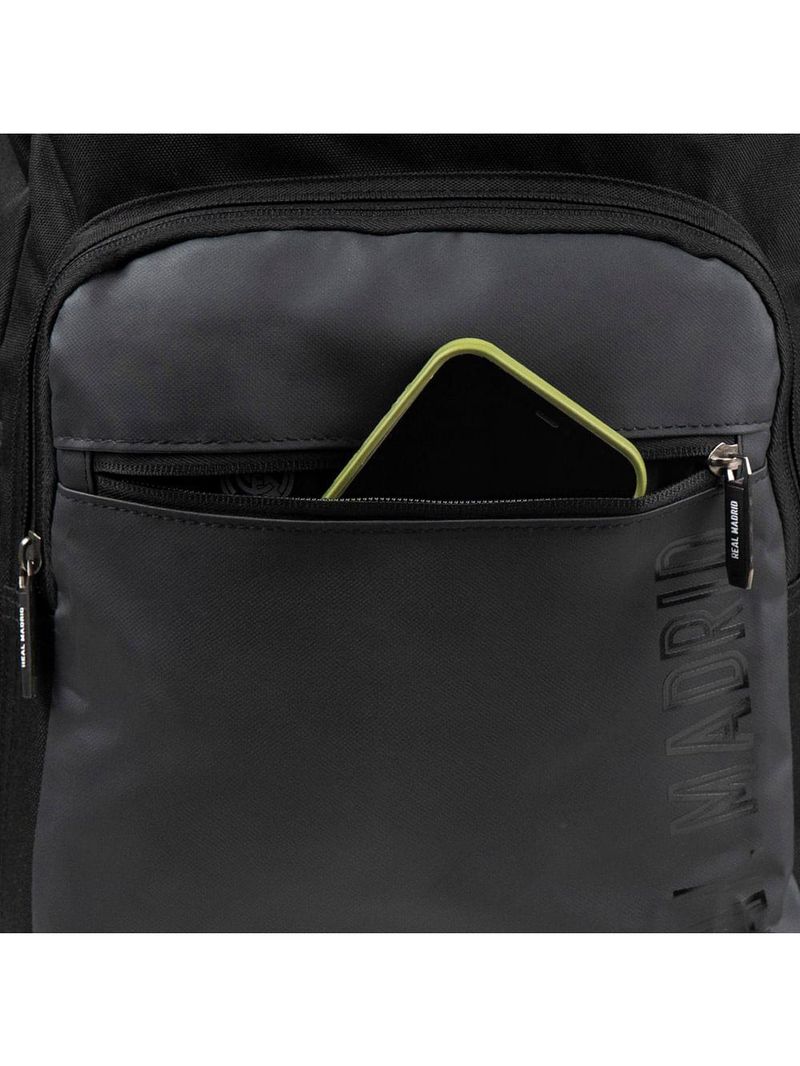 Mochila escolar masculina juvenil real madrid preta
