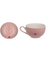Xícaras para chá com pires Lámour 160 ml 6 peças rosa pastel