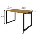 Mesa Operacional 120x70x75cm Yon - Acácia -estpreta Acácia -estpreta