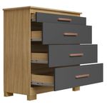 Cômoda 4 Gavetas New E Guarda Roupa Casal Imperial Carvalho Americano Grafite- Incorplac
