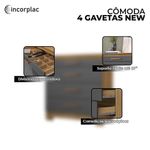 Cômoda 4 Gavetas New E Guarda Roupa Casal Imperial Carvalho Americano Grafite- Incorplac