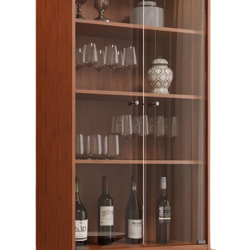 Cristaleira Joile 4 Portas 3 Prateleiras MDF MDP com Acabamento Brilhante Off White