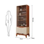 Cristaleira Joile 4 Portas 3 Prateleiras MDF MDP com Acabamento Brilhante Off White