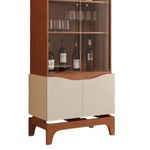 Cristaleira Joile 4 Portas 3 Prateleiras MDF MDP com Acabamento Brilhante Off White