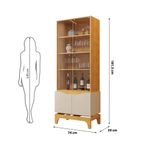 Cristaleira Joile 4 Portas 3 Prateleiras MDF MDP com Acabamento Brilhante Off White