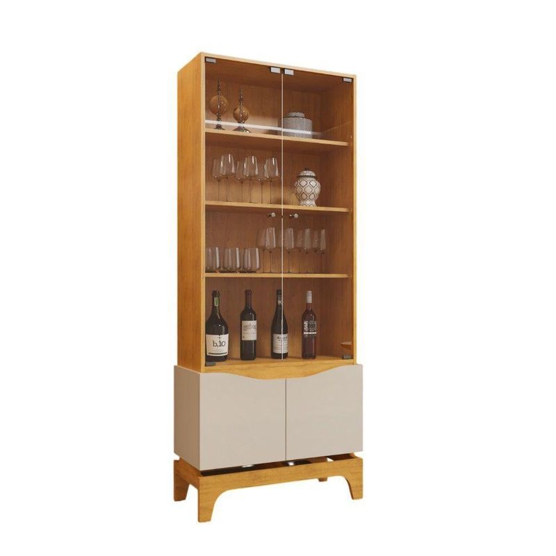 Cristaleira Joile 4 Portas 3 Prateleiras MDF MDP com Acabamento Brilhante Off White