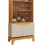 Cristaleira Joile 4 Portas 3 Prateleiras MDF MDP com Acabamento Brilhante Off White