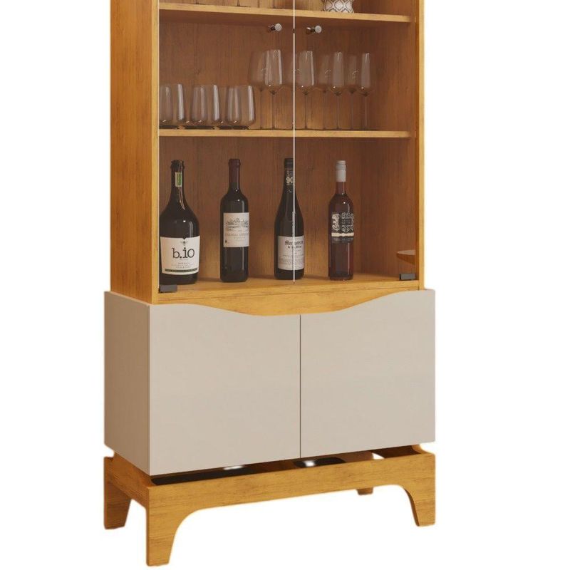 Cristaleira Joile 4 Portas 3 Prateleiras MDF MDP com Acabamento Brilhante Off White