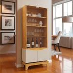 Cristaleira Joile 4 Portas 3 Prateleiras MDF MDP com Acabamento Brilhante Off White