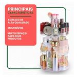 Organizador Giratório De Maquiagem Em Acrílico Transparente 360° Com Prateleiras Ajustáveis