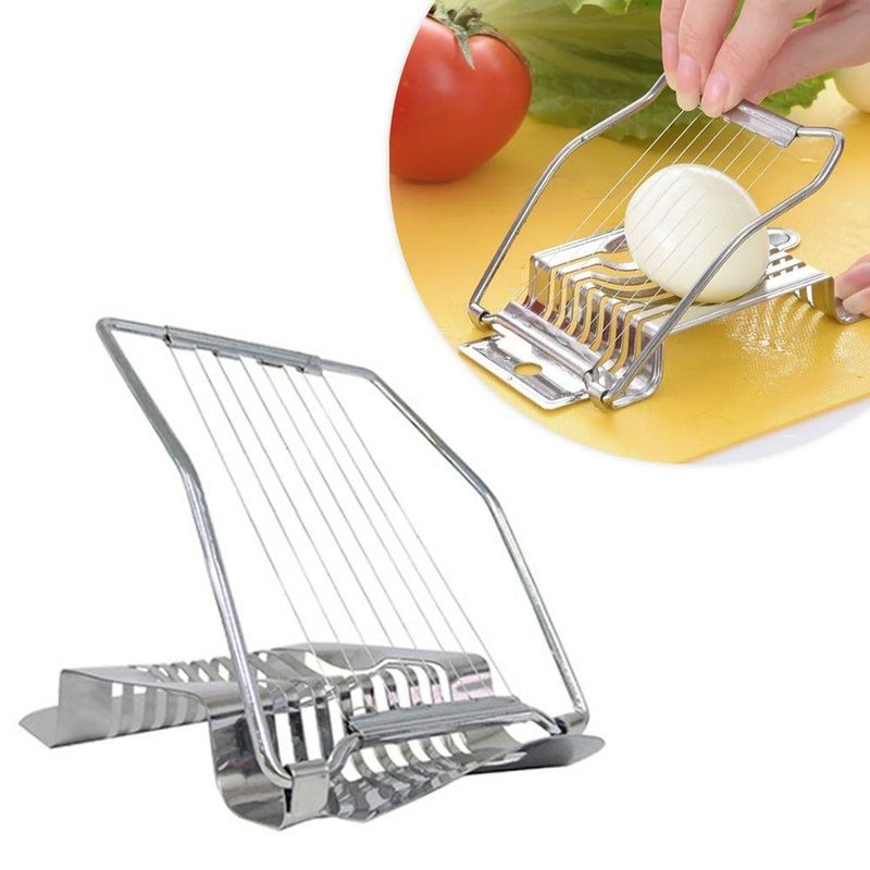 Cortador Fatiador De Ovos Aço Inox Ovo Cozido 8 Tiras - Praticidade E Precisão Na Cozinha