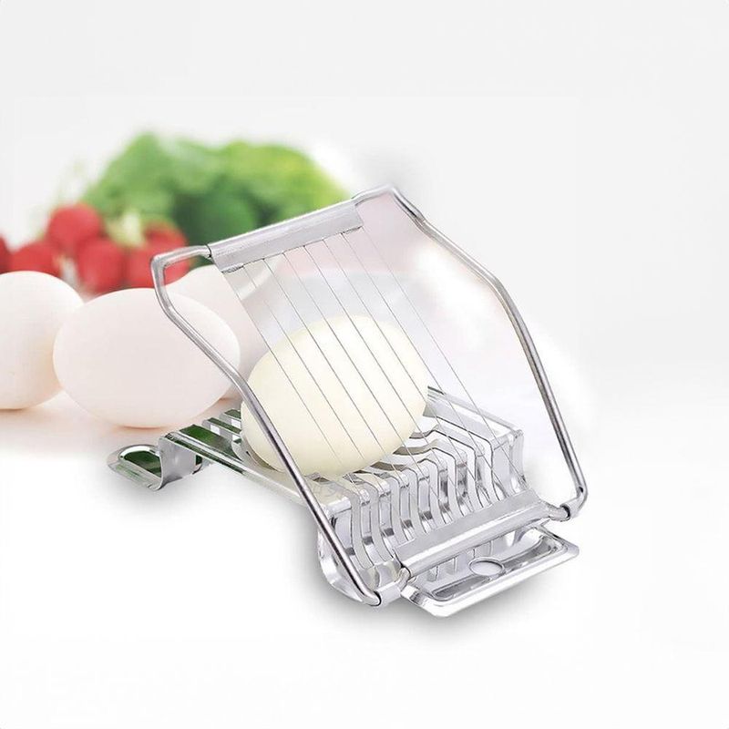 Cortador Fatiador De Ovos Aço Inox Ovo Cozido 8 Tiras - Praticidade E Precisão Na Cozinha