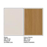 Cristaleira Vértice 2 Portas 3 Prateleiras MDF com Vidro Temperado Branco Laca