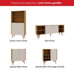 Cristaleira Vértice 2 Portas 3 Prateleiras MDF com Vidro Temperado Branco Laca