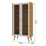 Cristaleira Vértice 2 Portas 3 Prateleiras MDF com Vidro Temperado Branco Laca