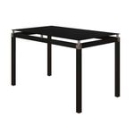 Mesa de Jantar Malva 4 Lugares Retangular Vidro Temperado 107CM Preto Moderno Aço Carbono