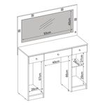 Penteadeira Camarim Carisma 3 Gavetas com Espelho LED MDP Branco Brilhante