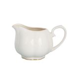 Leiteira Camélia Branco em Porcelana New Bone China com Borda Dourada L'Hermitage