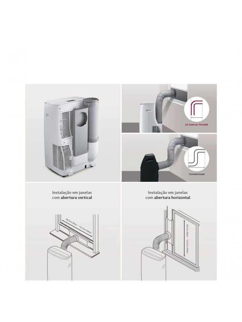 Ar Condicionado LG Dual Inverter AI Portátil 14000 BTUs Frio 110V
