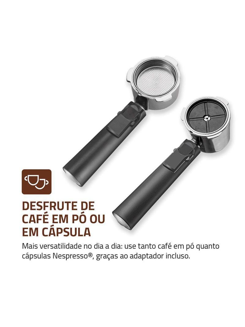 Cafeteira Espresso Automática Dolce Latte 20 Bar Mondial Preto/inox - CCL-01 110V