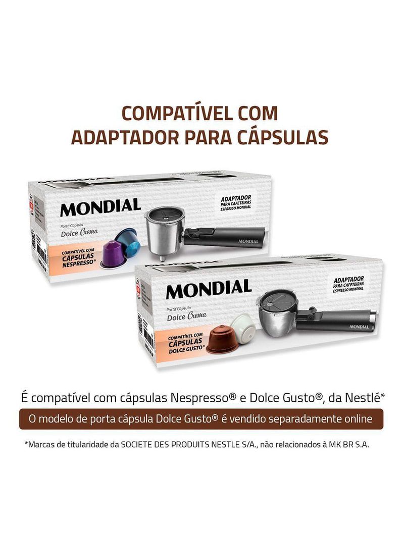 Cafeteira Espresso Automática Dolce Latte 20 Bar Mondial Preto/inox - CCL-01 110V