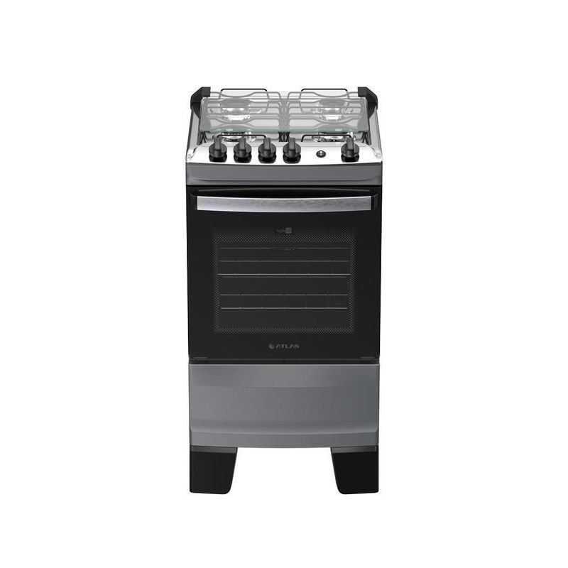 Fogão 4 Bocas Atlas Agile Up C/ Mesa Inox A Gás Bivolt