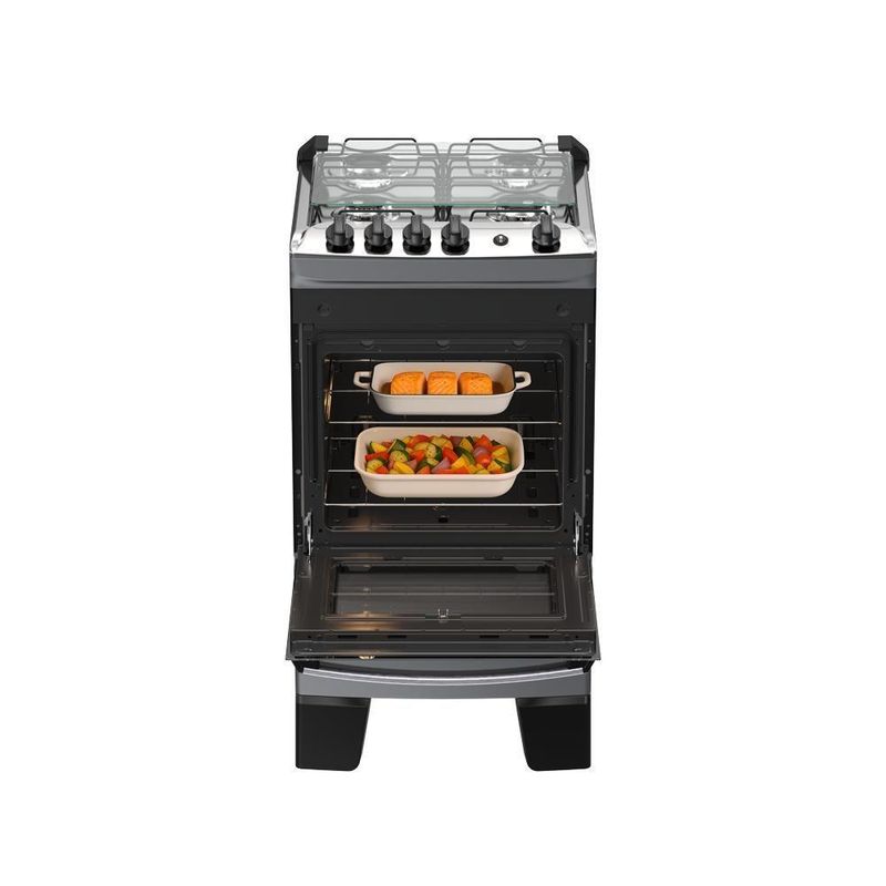 Fogão 4 Bocas Atlas Agile Up C/ Mesa Inox A Gás Bivolt