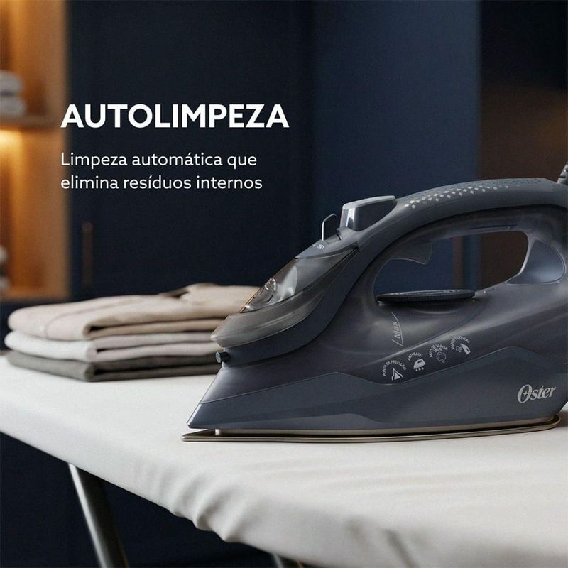 Ferro de Passar a Vapor Oster GCSTAC7002 Base Aeroceramic Preto com Spray e Jato Vertical 220V