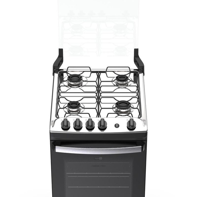 Fogão 4 Bocas Atlas Agile Up C/ Mesa Inox A Gás Bivolt