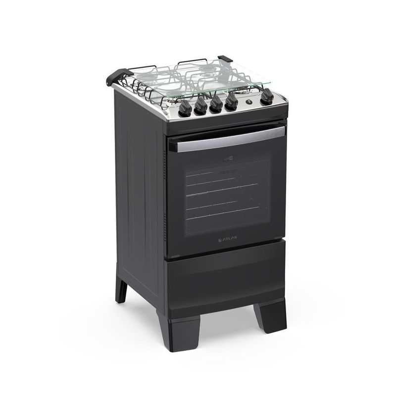 Fogão 4 Bocas Atlas Agile Up C/ Mesa Inox A Gás Bivolt