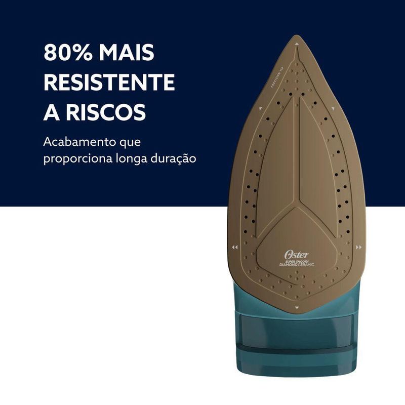Ferro a Vapor Oster OGCSTDPA8002 Diamond Aeroceramic 2200W Base Cerâmica Preto 220V