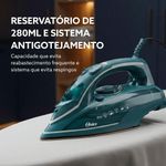Ferro a Vapor Oster OGCSTDPA8002 Diamond Aeroceramic 2200W Base Cerâmica Preto 220V