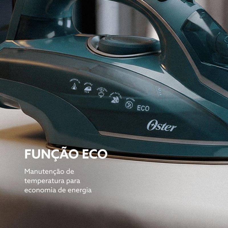 Ferro a Vapor Oster OGCSTDPA8002 Diamond Aeroceramic 2200W Base Cerâmica Preto 220V