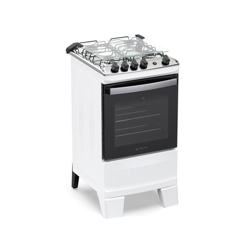 Fogão 4 Bocas Atlas Agile Up C/ Mesa Inox A Gás Bivolt