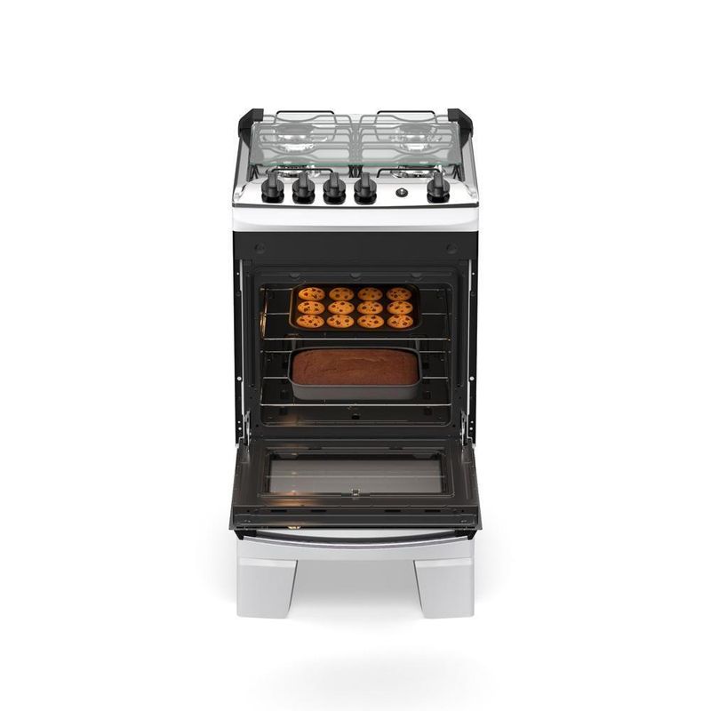 Fogão 4 Bocas Atlas Agile Up C/ Mesa Inox A Gás Bivolt