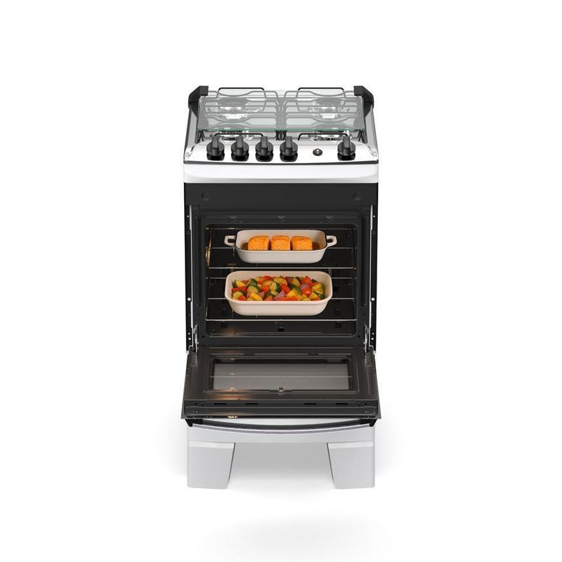 Fogão 4 Bocas Atlas Agile Up C/ Mesa Inox A Gás Bivolt