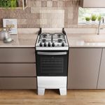 Fogão 4 Bocas Atlas Agile Up C/ Mesa Inox A Gás Bivolt