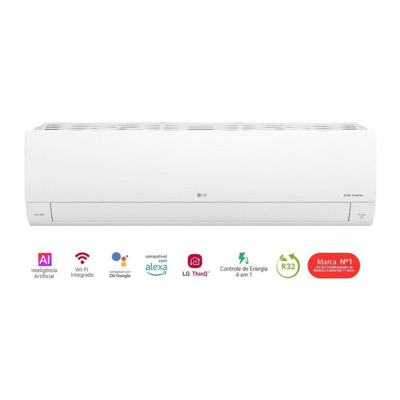 Ar Condicionado Split LG DUAL Inverter AI Voice 12000 BTUs Frio 127V S3-Q12JA31Q