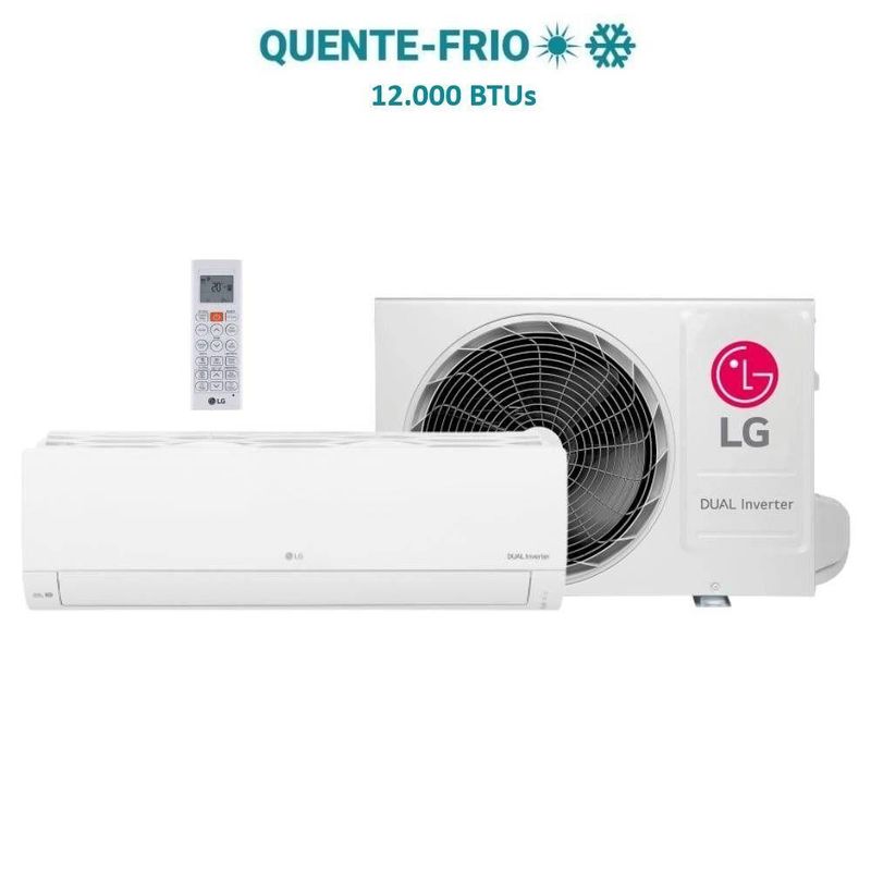 Ar Condicionado Split LG DUAL Inverter Compact +AI 12000 BTUs Quente e Frio 220V S3-W12JAQAL