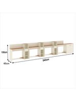 Conjunto De Escritório Tech 3 Livreiro 1 Buffet E 4 Mesas 90 - Off White E Cedro Off White E Cedro