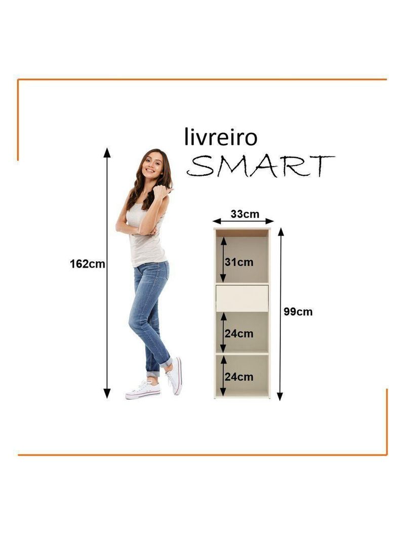 Conjunto De Escritório Tech 3 Livreiro 1 Buffet E 4 Mesas 90 - Off White E Cedro Off White E Cedro